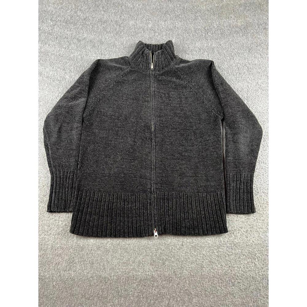 Denim & Co Black Acrylic Full-Zip Sweater Size Small‎